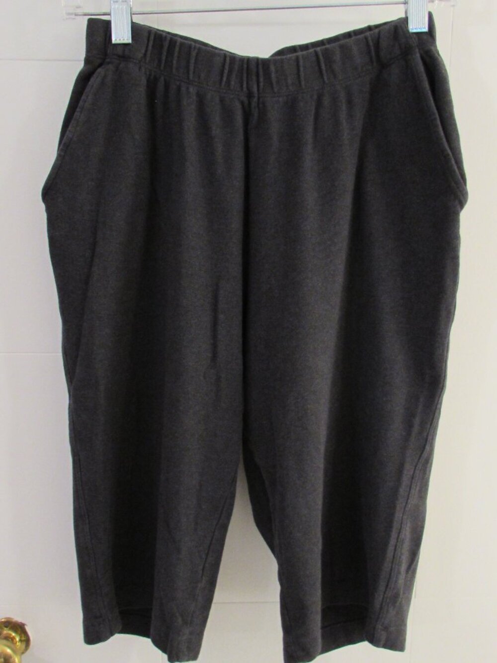 Lands End Gray 100% Cotton Sport Knit Capris XSmall